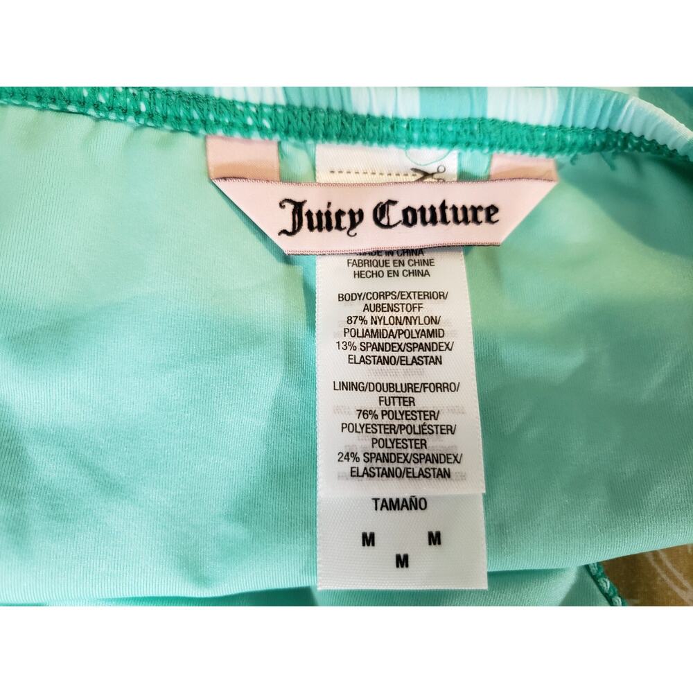 (JL) Y2K Juicy Couture Swim Womens Bikini Bottoms Size M Aqua Plaid - Picture 5 of 5